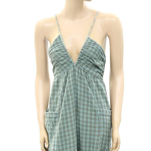 Free People Sundaze For Surfin' Dress Woven Striped Cotton Jumpsuit XS - Picture 5 of 7